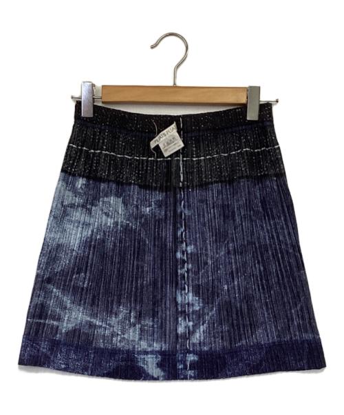 PLEATS PLEASE（プリーツプリーズ）PLEATS PLEASE (プリーツプリーズ) プリーツ スカート ネイビー×ブラック サイズ:3（実寸値要確認）の古着・服飾アイテム