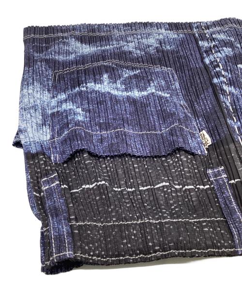 PLEATS PLEASE（プリーツプリーズ）PLEATS PLEASE (プリーツプリーズ) プリーツ スカート ネイビー×ブラック サイズ:3（実寸値要確認）の古着・服飾アイテム