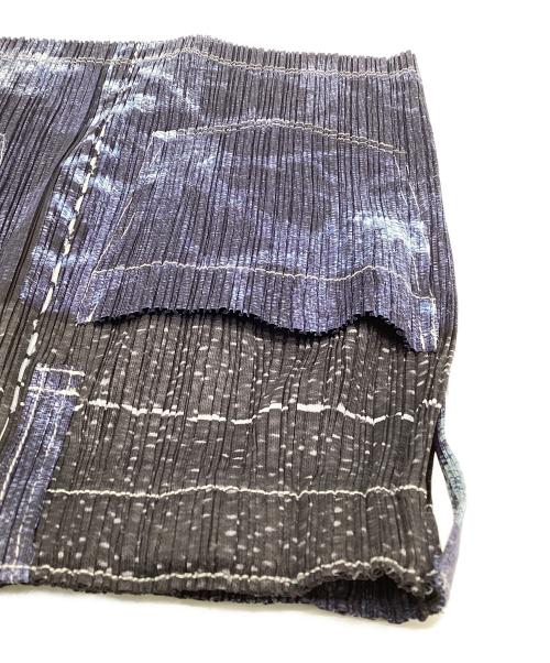 PLEATS PLEASE（プリーツプリーズ）PLEATS PLEASE (プリーツプリーズ) プリーツ スカート ネイビー×ブラック サイズ:3（実寸値要確認）の古着・服飾アイテム