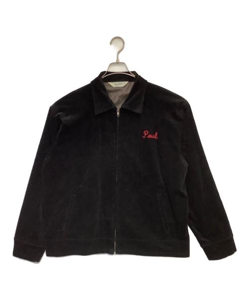 BACKERS（バッカーズ）BACKERS (バッカーズ) 刺繍入りコーデュロイジャケット ブラック サイズ:Lの古着・服飾アイテム