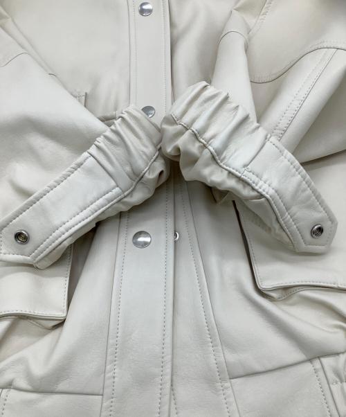 SLY（スライ）SLY (スライ) FAUX LEATHER OVERSIZE（フェイク レザー オーバーサイズ ブルゾン アイボリー サイズ:Fの古着・服飾アイテム