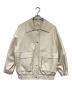 SLY（スライ）の古着「FAUX LEATHER OVERSIZE（フェイク レザー オーバーサイズ ブルゾン」｜アイボリー