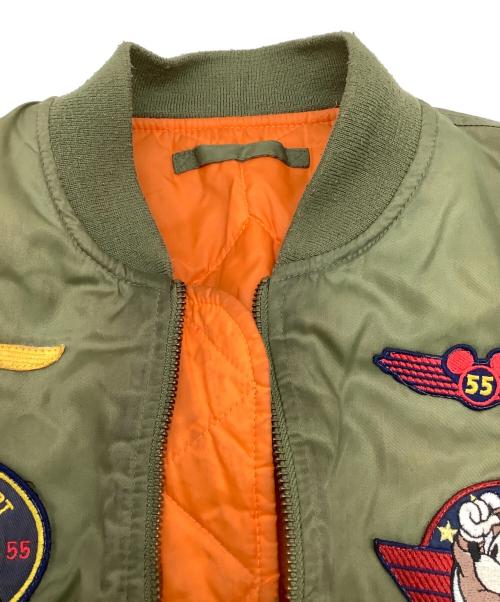DISNEY（ディズニー）DISNEY (ディズニー) MA-1ジャケット カーキ サイズ:L（実寸値をご確認下さい）の古着・服飾アイテム