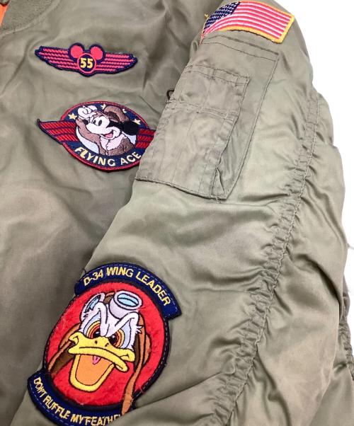 DISNEY（ディズニー）DISNEY (ディズニー) MA-1ジャケット カーキ サイズ:L（実寸値をご確認下さい）の古着・服飾アイテム