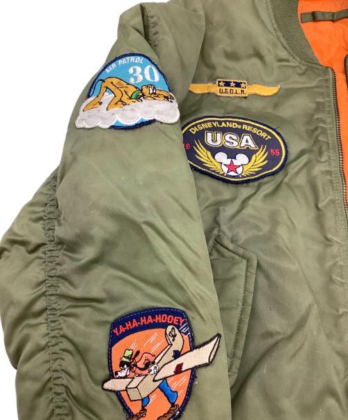 DISNEY（ディズニー）DISNEY (ディズニー) MA-1ジャケット カーキ サイズ:L（実寸値をご確認下さい）の古着・服飾アイテム