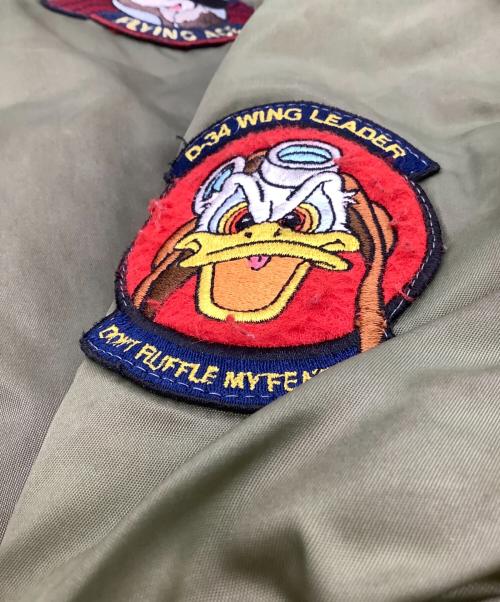 DISNEY（ディズニー）DISNEY (ディズニー) MA-1ジャケット カーキ サイズ:L（実寸値をご確認下さい）の古着・服飾アイテム