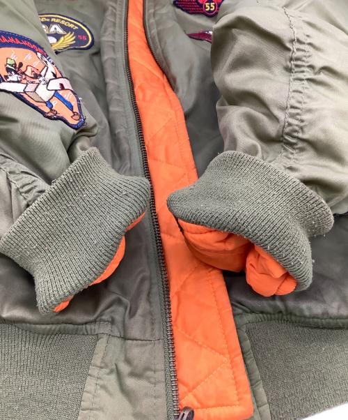 DISNEY（ディズニー）DISNEY (ディズニー) MA-1ジャケット カーキ サイズ:L（実寸値をご確認下さい）の古着・服飾アイテム