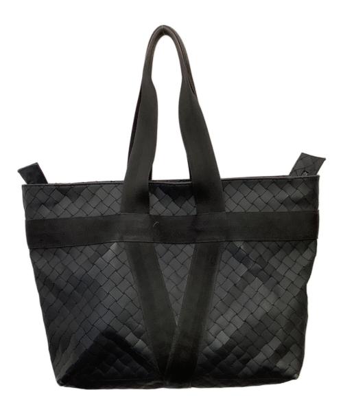 BOTTEGA VENETA（ボッテガベネタ）BOTTEGA VENETA (ボッテガベネタ) ニューラバーイントレチャートトートバッグ ブラックの古着・服飾アイテム