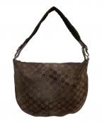 GUCCIグッチ）の古着「スウェードショルダーバッグ」｜ブラウン