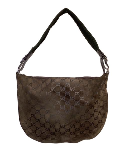 GUCCI（グッチ）GUCCI (グッチ) スウェードショルダーバッグ ブラウンの古着・服飾アイテム