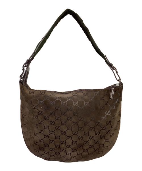 GUCCI（グッチ）GUCCI (グッチ) スウェードショルダーバッグ ブラウンの古着・服飾アイテム
