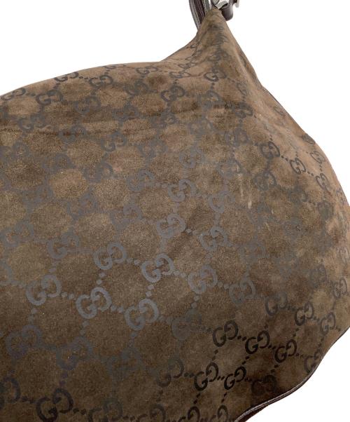 GUCCI（グッチ）GUCCI (グッチ) スウェードショルダーバッグ ブラウンの古着・服飾アイテム
