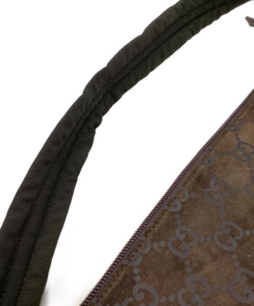 GUCCI（グッチ）GUCCI (グッチ) スウェードショルダーバッグ ブラウンの古着・服飾アイテム