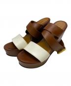 FENDIフェンディ）の古着「ウェッジソールサンダル」｜ブラウン