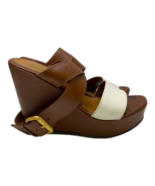 FENDI（フェンディ）FENDI (フェンディ) ウェッジソールサンダル ブラウン サイズ:38の古着・服飾アイテム