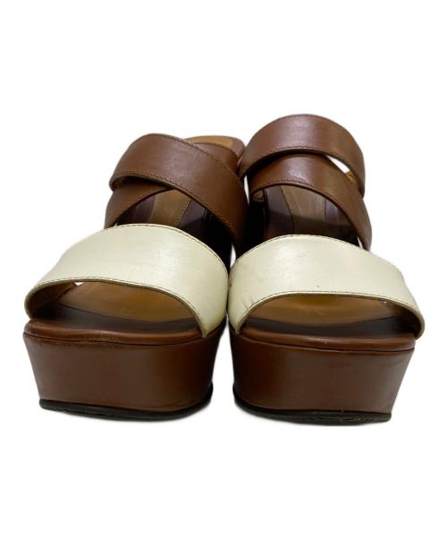 FENDI（フェンディ）FENDI (フェンディ) ウェッジソールサンダル ブラウン サイズ:38の古着・服飾アイテム