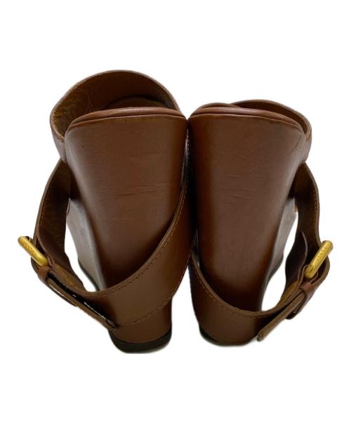 FENDI（フェンディ）FENDI (フェンディ) ウェッジソールサンダル ブラウン サイズ:38の古着・服飾アイテム