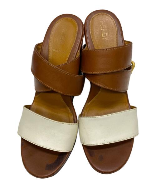 FENDI（フェンディ）FENDI (フェンディ) ウェッジソールサンダル ブラウン サイズ:38の古着・服飾アイテム