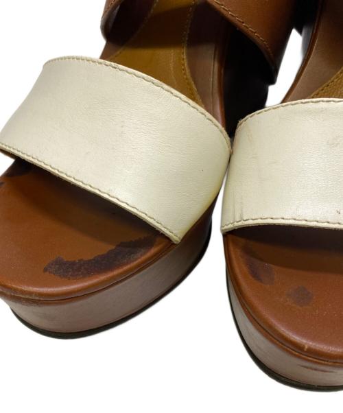 FENDI（フェンディ）FENDI (フェンディ) ウェッジソールサンダル ブラウン サイズ:38の古着・服飾アイテム