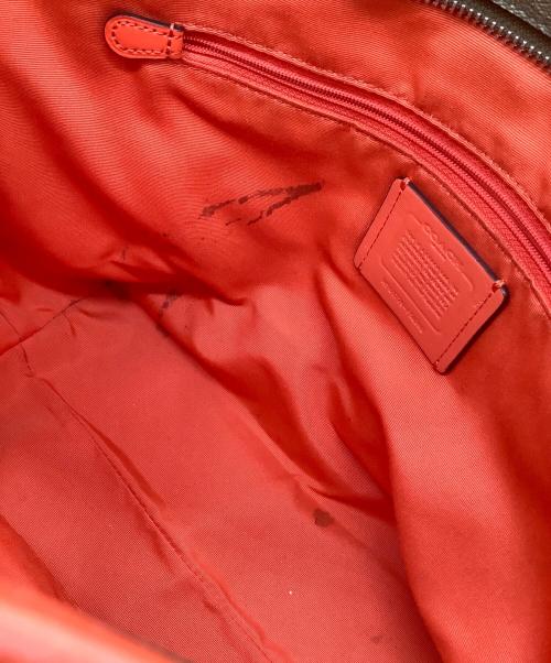 COACH（コーチ）COACH (コーチ) シグネチャー トートバッグ ベージュ×オレンジの古着・服飾アイテム
