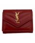 Saint Laurent Paris（サンローランパリ）の古着「Vステッチ コンパクトウォレット」｜レッド