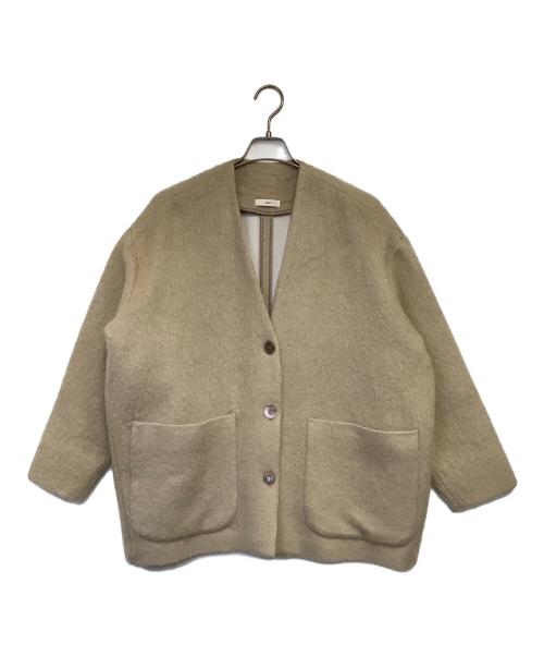 YORI（ヨリ）YORI (ヨリ) ウールモヘアシャギージャケット ベージュ サイズ:Fの古着・服飾アイテム