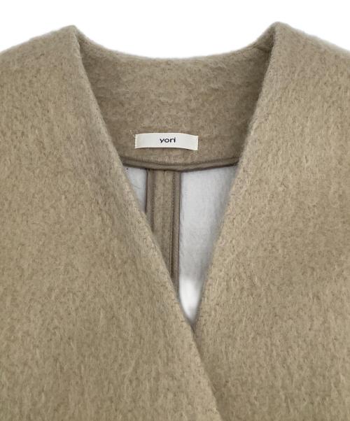 YORI（ヨリ）YORI (ヨリ) ウールモヘアシャギージャケット ベージュ サイズ:Fの古着・服飾アイテム