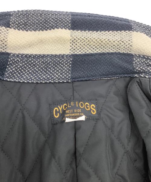 WESTRIDE CYCLE TOGS（ウエストライド サイクルトグズ）WESTRIDE CYCLE TOGS (ウエストライド サイクルトグズ) チェック柄ジャケット ネイビー×ベージュ サイズ:38の古着・服飾アイテム