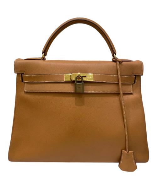 HERMES（エルメス）HERMES (エルメス) ケリー32 内縫い ライトブラウン系×ゴールド金具 サイズ:32の古着・服飾アイテム
