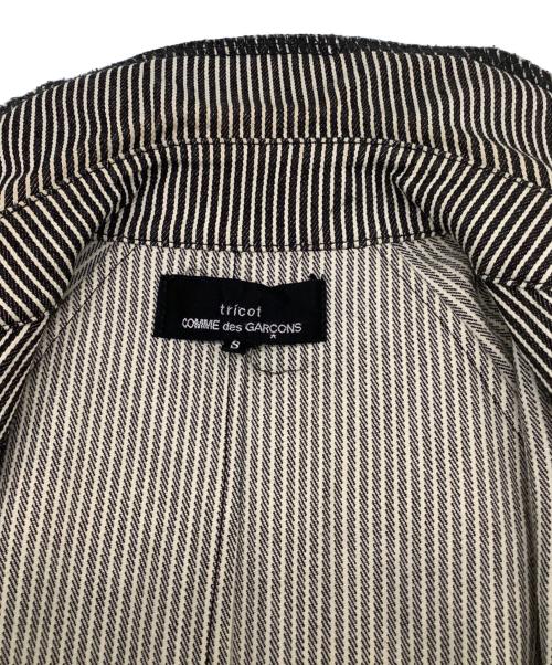 tricot COMME des GARCONS（トリココムデギャルソン）tricot COMME des GARCONS (トリココムデギャルソン) ヒッコリーコート ブラック×アイボリー サイズ:Sの古着・服飾アイテム