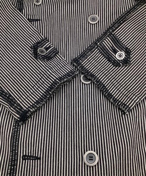 tricot COMME des GARCONS（トリココムデギャルソン）tricot COMME des GARCONS (トリココムデギャルソン) ヒッコリーコート ブラック×アイボリー サイズ:Sの古着・服飾アイテム