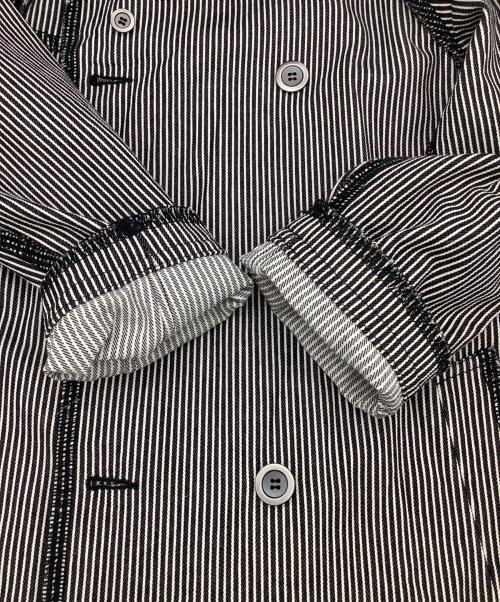 tricot COMME des GARCONS（トリココムデギャルソン）tricot COMME des GARCONS (トリココムデギャルソン) ヒッコリーコート ブラック×アイボリー サイズ:Sの古着・服飾アイテム
