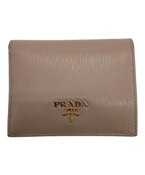 PRADA（プラダ）PRADA (プラダ) エピ 2つ折り財布 ベージュの古着・服飾アイテム