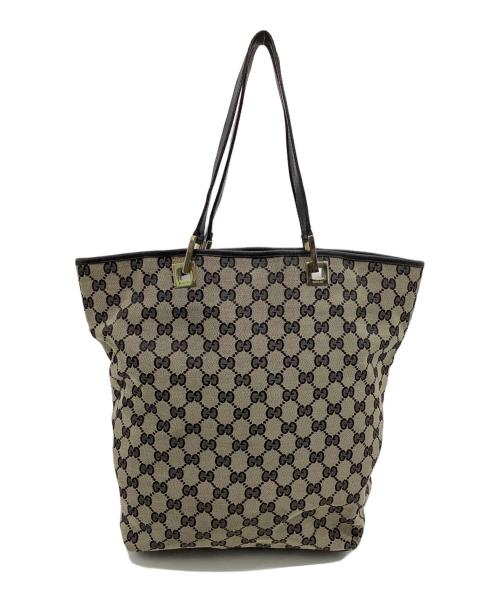 GUCCI（グッチ）GUCCI (グッチ) トートバッグ ベージュ×ブラックの古着・服飾アイテム