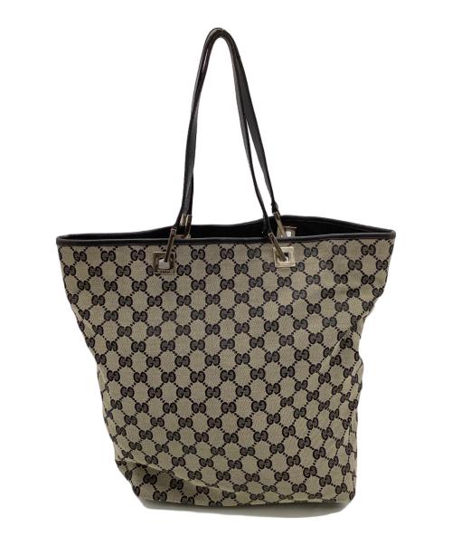 GUCCI（グッチ）GUCCI (グッチ) トートバッグ ベージュ×ブラックの古着・服飾アイテム