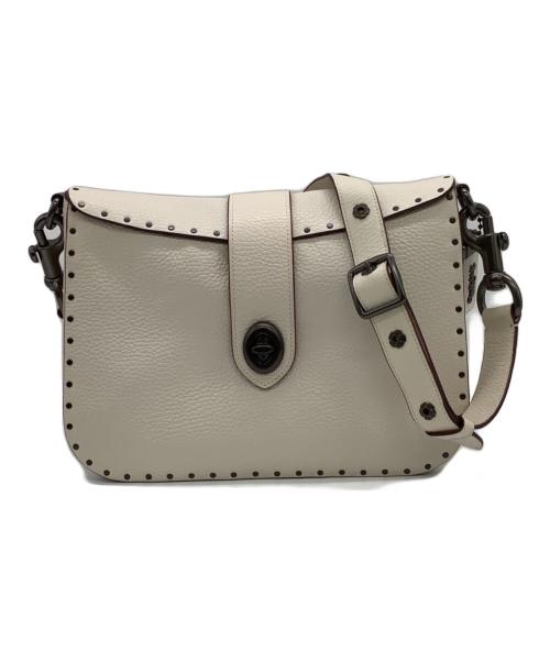 COACH（コーチ）COACH (コーチ) ペイジ27 ウィズ ボーダーリベット ショルダーバッグ アイボリーの古着・服飾アイテム