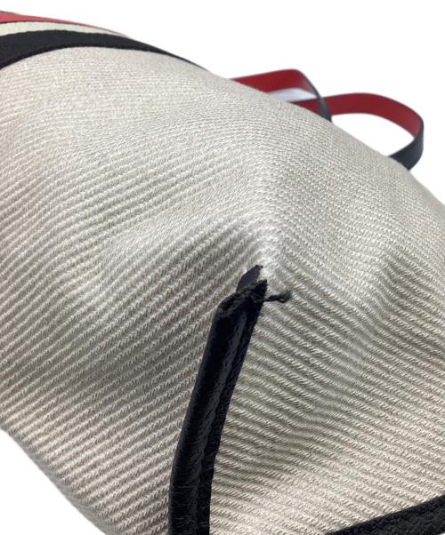 LONGCHAMP（ロンシャン）LONGCHAMP (ロンシャン) トートバッグ アイボリー×レッドの古着・服飾アイテム