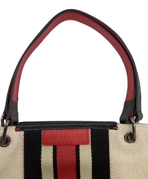 LONGCHAMP（ロンシャン）LONGCHAMP (ロンシャン) トートバッグ アイボリー×レッドの古着・服飾アイテム