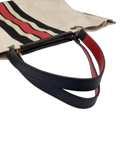 LONGCHAMP（ロンシャン）LONGCHAMP (ロンシャン) トートバッグ アイボリー×レッドの古着・服飾アイテム