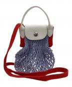 LONGCHAMP×FILTロンシャン×フィルト）の古着「ル プリアージュ フィレ XS メッシュバッグ」｜ラベンダー×ホワイト×レッド
