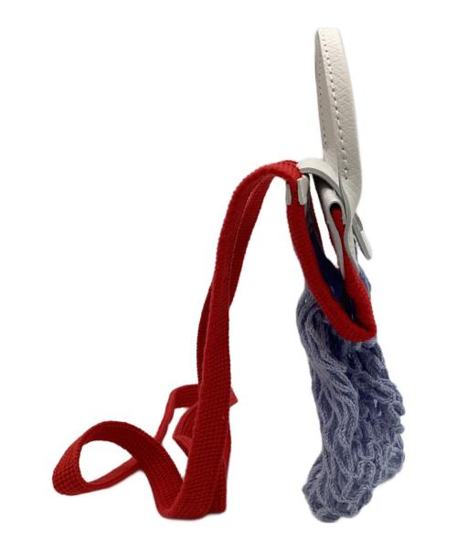 LONGCHAMP（ロンシャン）LONGCHAMP (ロンシャン) FILT (フィルト) ル プリアージュ フィレ XS メッシュバッグ ラベンダー×ホワイト×レッドの古着・服飾アイテム