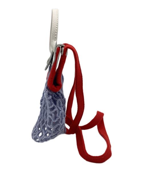 LONGCHAMP（ロンシャン）LONGCHAMP (ロンシャン) FILT (フィルト) ル プリアージュ フィレ XS メッシュバッグ ラベンダー×ホワイト×レッドの古着・服飾アイテム