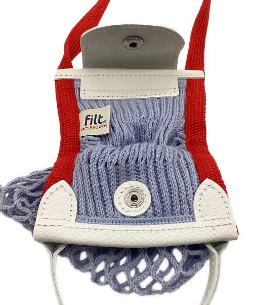 LONGCHAMP（ロンシャン）LONGCHAMP (ロンシャン) FILT (フィルト) ル プリアージュ フィレ XS メッシュバッグ ラベンダー×ホワイト×レッドの古着・服飾アイテム