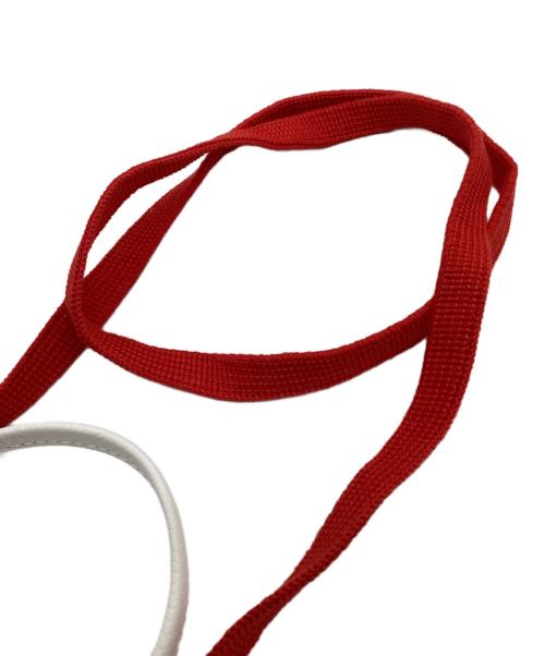 LONGCHAMP（ロンシャン）LONGCHAMP (ロンシャン) FILT (フィルト) ル プリアージュ フィレ XS メッシュバッグ ラベンダー×ホワイト×レッドの古着・服飾アイテム