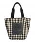 TORY BURCH（トリーバーチ）の古着「PIPER GINGHAM SMALL SQUARE TOTE（パイパー ギンガム スモール スクエア トート）」｜ブラック×ホワイト