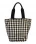 TORY BURCH (トリーバーチ) PIPER GINGHAM SMALL SQUARE TOTE（パイパー ギンガム スモール スクエア トート） ブラック×ホワイト：14000円