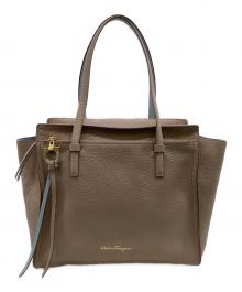 Salvatore Ferragamo（サルヴァトーレ フェラガモ）の古着「エイミー ハンドバッグ」｜ブラウン×ブルー
