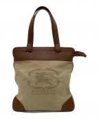 BURBERRYバーバリー）の古着「刺繍ロゴ トートバッグ」｜ベージュ×ブラウン