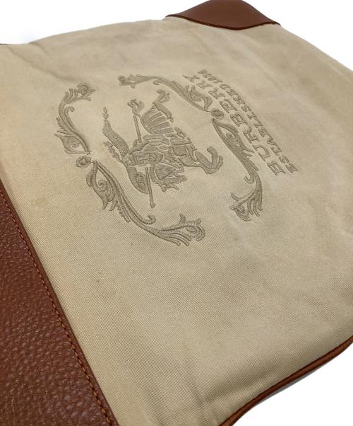 BURBERRY（バーバリー）BURBERRY (バーバリー) 刺繍ロゴ トートバッグ ベージュ×ブラウンの古着・服飾アイテム
