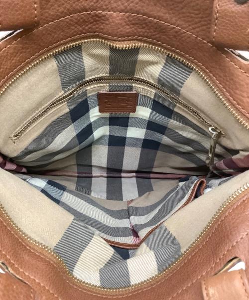 BURBERRY（バーバリー）BURBERRY (バーバリー) 刺繍ロゴ トートバッグ ベージュ×ブラウンの古着・服飾アイテム
